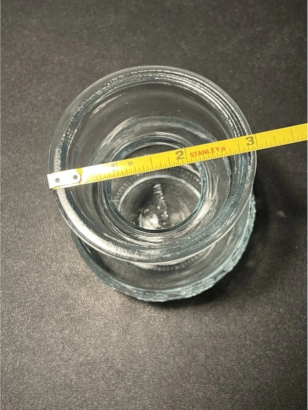 Vintage 1990s Embossed Clear Floral Glass Bulb Forcing Vase, 3x4”